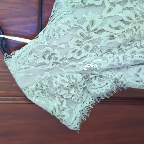 Dancing Queen Sparkly Sequin Lace Gray Short Sleeve Maxi Formal Dress Size 3XL - Picture 6 of 10